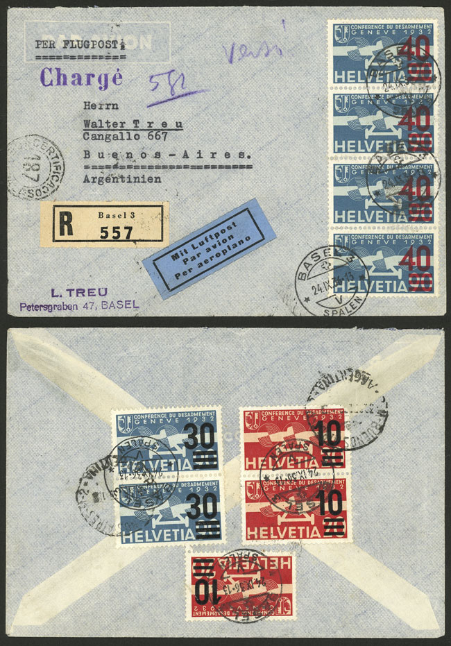 Lot 297 - Switzerland postal history - Guillermo Jalil - Philatino Auction # 2519 WORLDWIDE + ARGENTINA: Special May auction Lot 297 - Switzerland postal history - Guillermo Jalil - Philatino Auction # 2519 WORLDWIDE + ARGENTINA: Special May auction