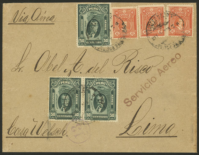 Lot 281 - Peru postal history - Guillermo Jalil - Philatino Auction # 2519 WORLDWIDE + ARGENTINA: Special May auction Lot 281 - Peru postal history - Guillermo Jalil - Philatino Auction # 2519 WORLDWIDE + ARGENTINA: Special May auction