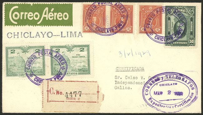 Lot 280 - Peru postal history - Guillermo Jalil - Philatino Auction # 2519 WORLDWIDE + ARGENTINA: Special May auction Lot 280 - Peru postal history - Guillermo Jalil - Philatino Auction # 2519 WORLDWIDE + ARGENTINA: Special May auction