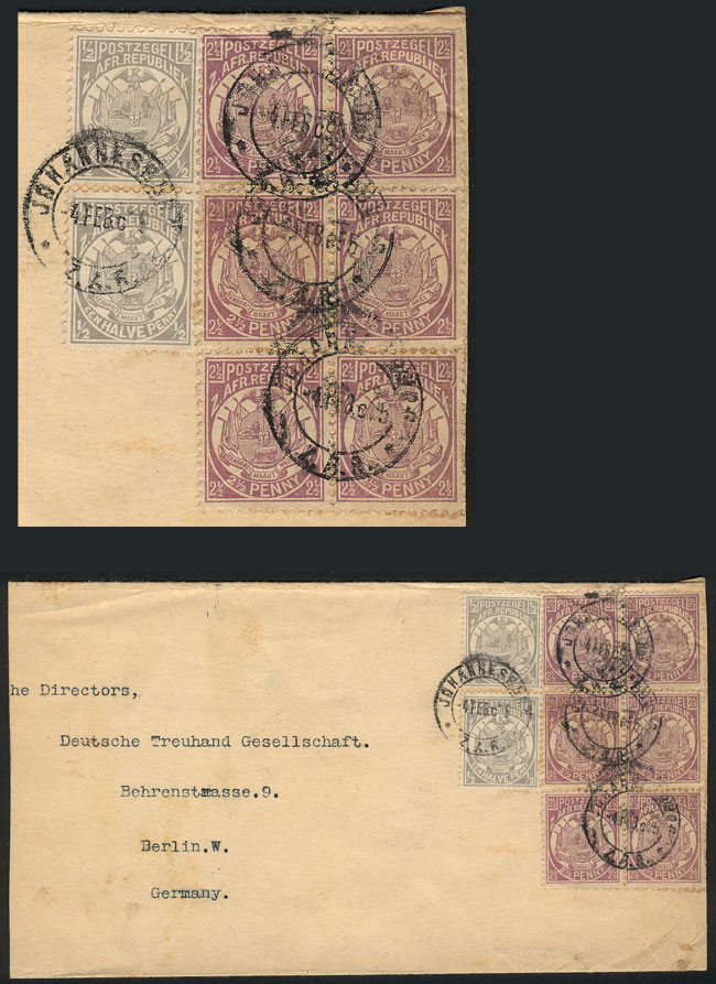 Lot 303 - transvaal postal history -  Guillermo Jalil - Philatino Auction # 2519 WORLDWIDE + ARGENTINA: Special May auction