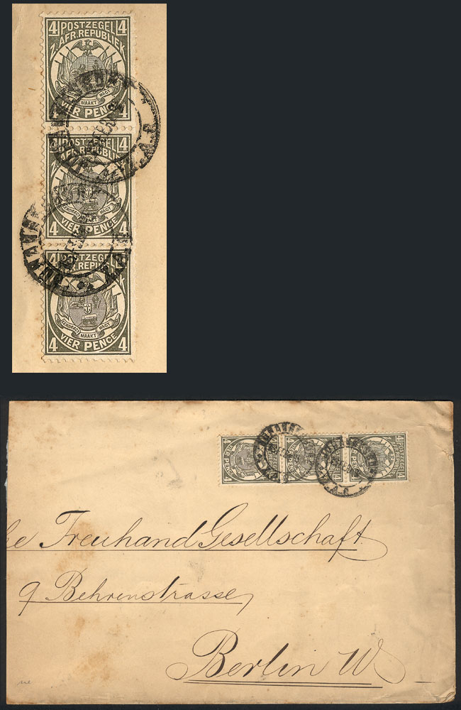 Lot 304 - transvaal postal history -  Guillermo Jalil - Philatino Auction # 2519 WORLDWIDE + ARGENTINA: Special May auction