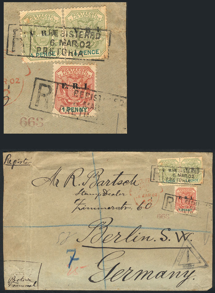 Lot 307 - transvaal postal history -  Guillermo Jalil - Philatino Auction # 2519 WORLDWIDE + ARGENTINA: Special May auction