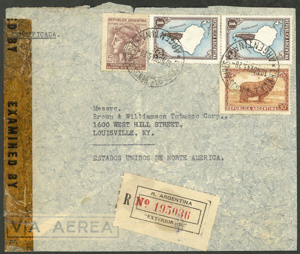 Lot 1010 - Argentina postal history -  Guillermo Jalil - Philatino Auction # 2521 ARGENTINA: 
