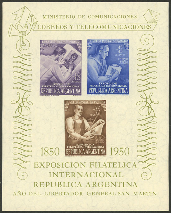 Lot 806 - Argentina souvenir sheets -  Guillermo Jalil - Philatino Auction # 2521 ARGENTINA: 