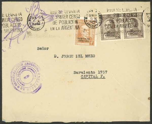 Lot 1013 - Argentina postal history -  Guillermo Jalil - Philatino Auction # 2521 ARGENTINA: 