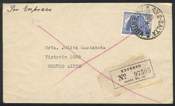 Lot 1011 - Argentina postal history -  Guillermo Jalil - Philatino Auction # 2521 ARGENTINA: 