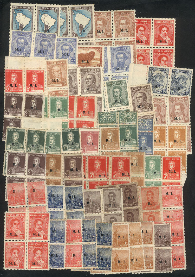 Lot 958 - Argentina OFFICIAL STAMPS - LOTS -  Guillermo Jalil - Philatino Auction # 2523 ARGENTINA: General auction with material of all periods, including rarities