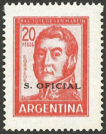 Lot 945 - Argentina official stamps -  Guillermo Jalil - Philatino Auction # 2523 ARGENTINA: General auction with material of all periods, including rarities