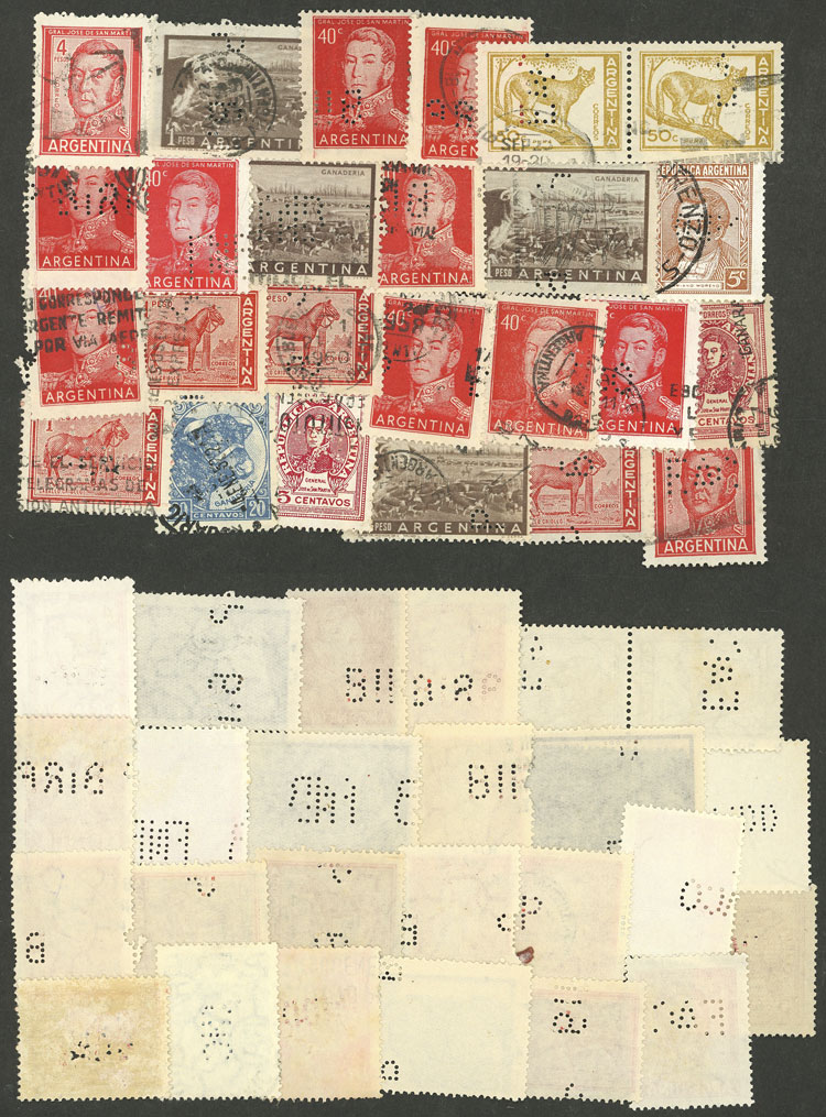 Lot 994 - Argentina perfins -  Guillermo Jalil - Philatino Auction # 2523 ARGENTINA: General auction with material of all periods, including rarities