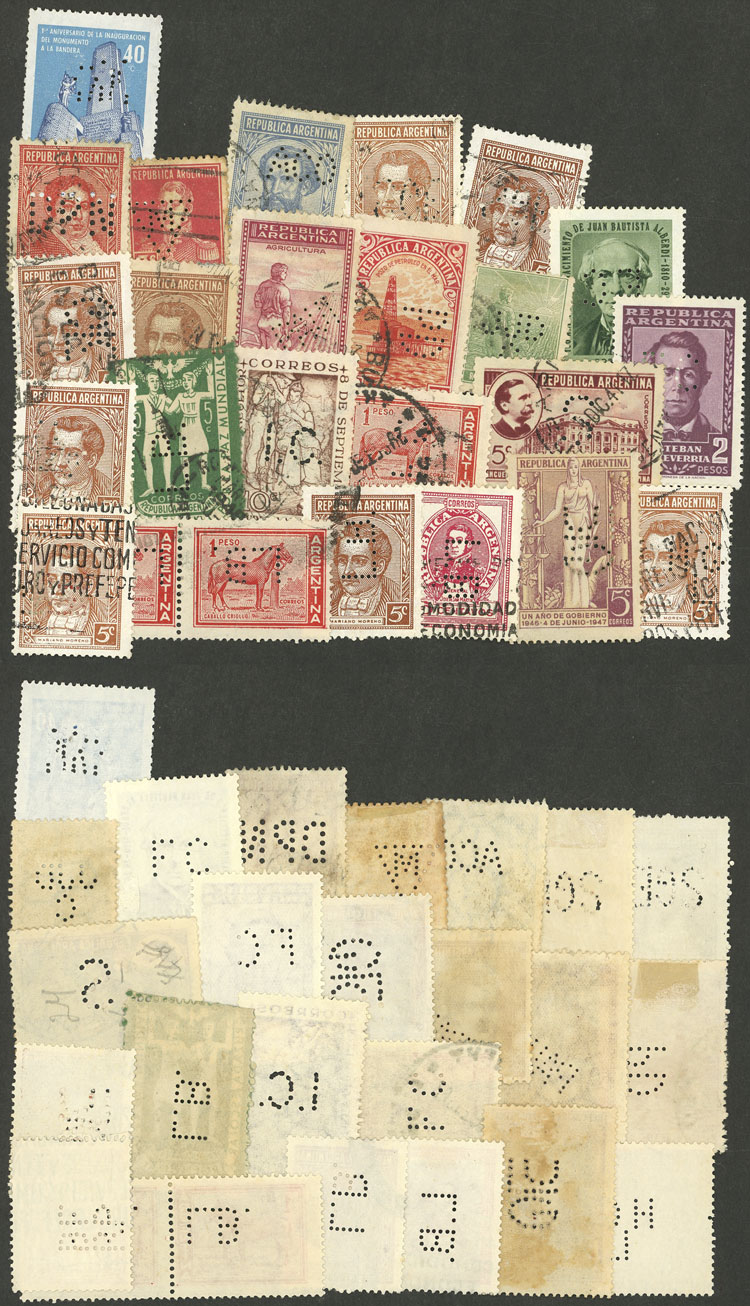 Lot 993 - Argentina perfins -  Guillermo Jalil - Philatino Auction # 2523 ARGENTINA: General auction with material of all periods, including rarities