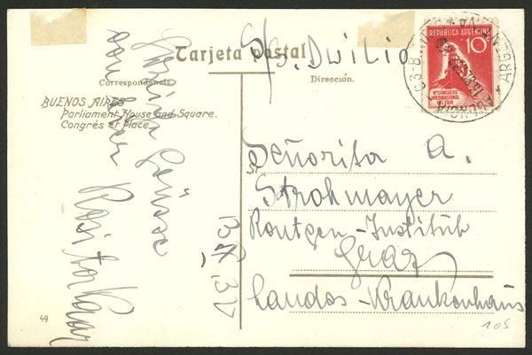 Lot 1050 - Argentina postal history - Guillermo Jalil - Philatino Auction # 2523 ARGENTINA: General auction with material of all periods, including rarities Lot 1050 - Argentina postal history - Guillermo Jalil - Philatino Auction # 2523 ARGENTINA: General auction with material of all periods, including rarities
