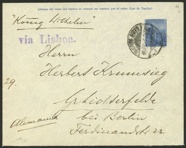 Lot 1044 - Argentina postal history - Guillermo Jalil - Philatino Auction # 2523 ARGENTINA: General auction with material of all periods, including rarities Lot 1044 - Argentina postal history - Guillermo Jalil - Philatino Auction # 2523 ARGENTINA: General auction with material of all periods, including rarities