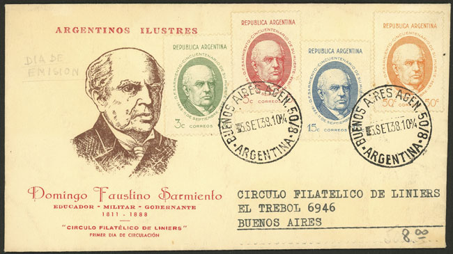 Lot 416 - Argentina general issues -  Guillermo Jalil - Philatino Auction # 2523 ARGENTINA: General auction with material of all periods, including rarities