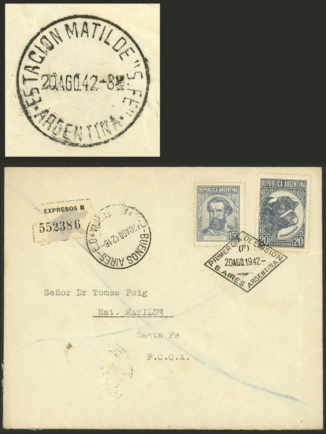 Lot 451 - Argentina general issues -  Guillermo Jalil - Philatino Auction # 2523 ARGENTINA: General auction with material of all periods, including rarities