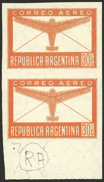 Lot 438 - Argentina general issues -  Guillermo Jalil - Philatino Auction # 2523 ARGENTINA: General auction with material of all periods, including rarities
