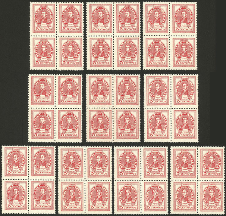 Lot 449 - Argentina general issues -  Guillermo Jalil - Philatino Auction # 2523 ARGENTINA: General auction with material of all periods, including rarities