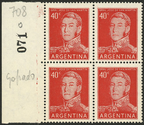 Lot 542 - Argentina general issues -  Guillermo Jalil - Philatino Auction # 2523 ARGENTINA: General auction with material of all periods, including rarities