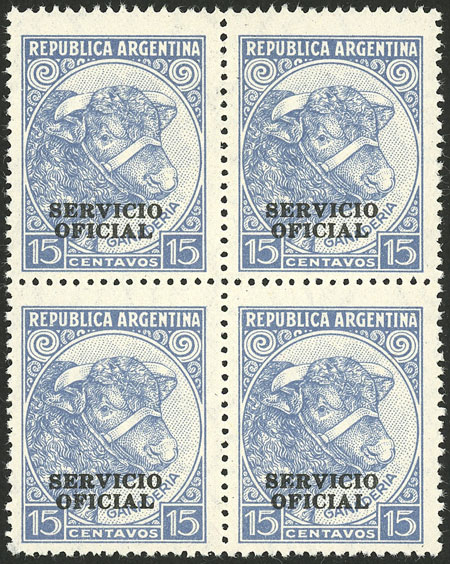 Lot 909 - Argentina official stamps -  Guillermo Jalil - Philatino Auction # 2523 ARGENTINA: General auction with material of all periods, including rarities