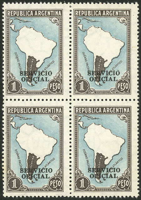 Lot 915 - Argentina official stamps -  Guillermo Jalil - Philatino Auction # 2523 ARGENTINA: General auction with material of all periods, including rarities