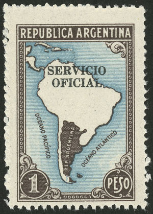 Lot 923 - Argentina official stamps -  Guillermo Jalil - Philatino Auction # 2523 ARGENTINA: General auction with material of all periods, including rarities