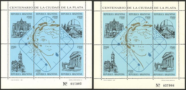 Lot 847 - Argentina souvenir sheets -  Guillermo Jalil - Philatino Auction # 2523 ARGENTINA: General auction with material of all periods, including rarities