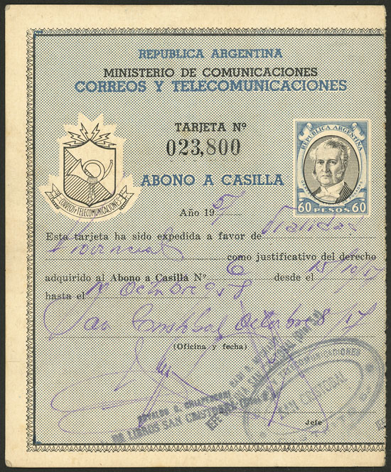 Lot 1002 - Argentina Postal stationery - Guillermo Jalil - Philatino Auction # 2523 ARGENTINA: General auction with material of all periods, including rarities Lot 1002 - Argentina Postal stationery - Guillermo Jalil - Philatino Auction # 2523 ARGENTINA: General auction with material of all periods, including rarities