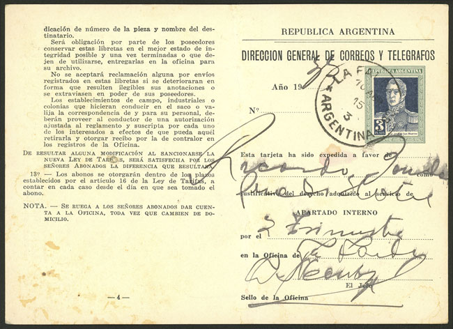 Lot 1004 - Argentina Postal stationery - Guillermo Jalil - Philatino Auction # 2523 ARGENTINA: General auction with material of all periods, including rarities Lot 1004 - Argentina Postal stationery - Guillermo Jalil - Philatino Auction # 2523 ARGENTINA: General auction with material of all periods, including rarities