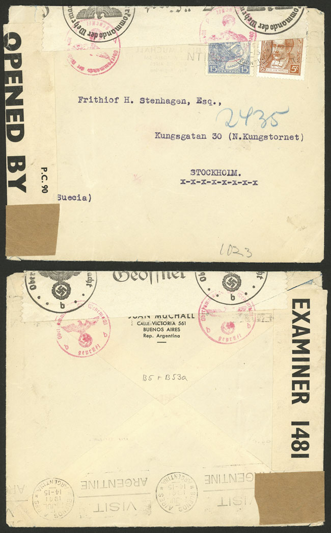 Lot 1058 - Argentina postal history - Guillermo Jalil - Philatino Auction # 2523 ARGENTINA: General auction with material of all periods, including rarities Lot 1058 - Argentina postal history - Guillermo Jalil - Philatino Auction # 2523 ARGENTINA: General auction with material of all periods, including rarities