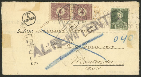 Lot 1051 - Argentina postal history - Guillermo Jalil - Philatino Auction # 2523 ARGENTINA: General auction with material of all periods, including rarities Lot 1051 - Argentina postal history - Guillermo Jalil - Philatino Auction # 2523 ARGENTINA: General auction with material of all periods, including rarities