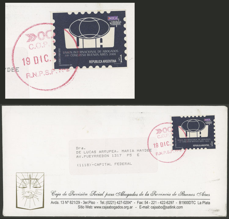 Lot 974 - Argentina private posts -  Guillermo Jalil - Philatino Auction # 2523 ARGENTINA: General auction with material of all periods, including rarities