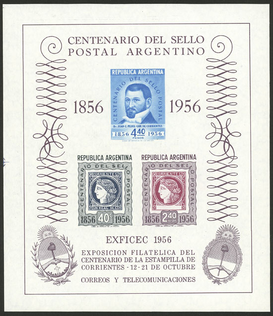 Lot 838 - Argentina souvenir sheets -  Guillermo Jalil - Philatino Auction # 2523 ARGENTINA: General auction with material of all periods, including rarities