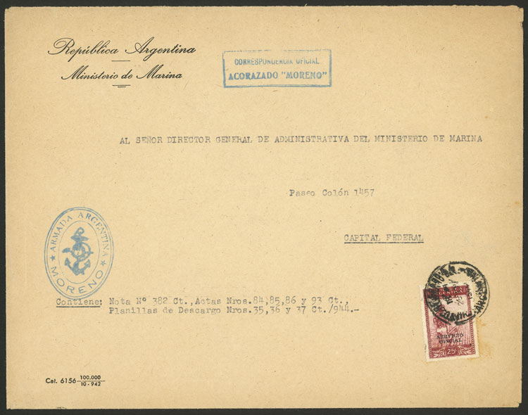 Lot 953 - Argentina official stamps - postal history -  Guillermo Jalil - Philatino Auction # 2523 ARGENTINA: General auction with material of all periods, including rarities