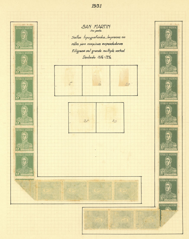Lot 349 - Argentina general issues -  Guillermo Jalil - Philatino Auction # 2523 ARGENTINA: General auction with material of all periods, including rarities