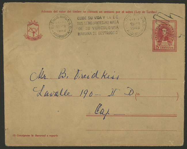 Lot 1068 - Argentina postal history - Guillermo Jalil - Philatino Auction # 2523 ARGENTINA: General auction with material of all periods, including rarities Lot 1068 - Argentina postal history - Guillermo Jalil - Philatino Auction # 2523 ARGENTINA: General auction with material of all periods, including rarities