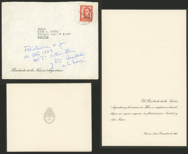 Lot 955 - Argentina official stamps - postal history -  Guillermo Jalil - Philatino Auction # 2523 ARGENTINA: General auction with material of all periods, including rarities