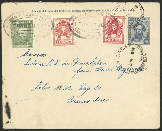 Lot 1080 - Argentina postal history -  Guillermo Jalil - Philatino Auction # 2523 ARGENTINA: General auction with material of all periods, including rarities