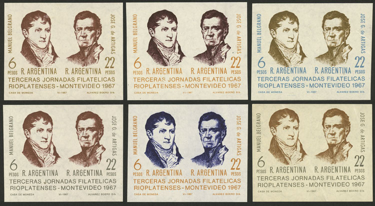 Lot 842 - Argentina souvenir sheets -  Guillermo Jalil - Philatino Auction # 2523 ARGENTINA: General auction with material of all periods, including rarities
