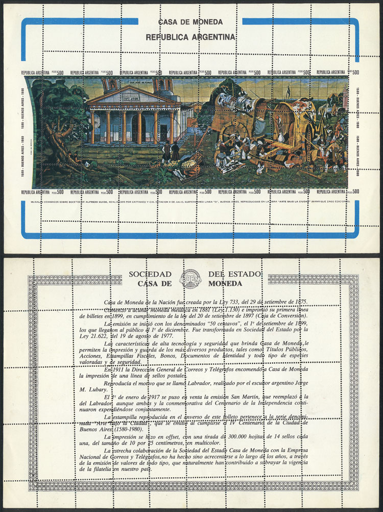 Lot 537 - Argentina souvenir sheets - Guillermo Jalil - Philatino Auction # 2525 ARGENTINA: Lot 537 - Argentina souvenir sheets - Guillermo Jalil - Philatino Auction # 2525 ARGENTINA: