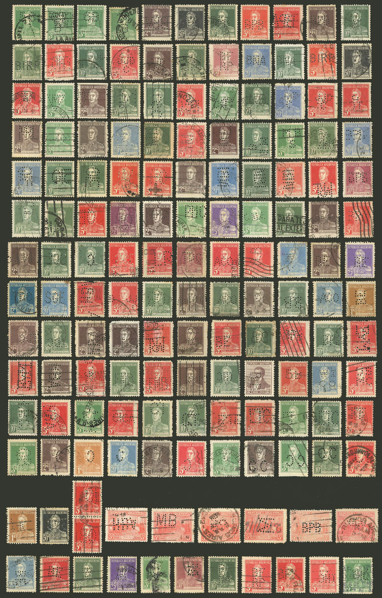 Lot 202 - Argentina perfins -  Guillermo Jalil - Philatino Auction # 2526 ARGENTINA: Special July auction