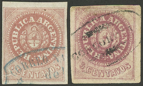 Lot 68 - Argentina escuditos -  Guillermo Jalil - Philatino Auction # 2527 ARGENTINA: General auction with material of all periods, including rarities