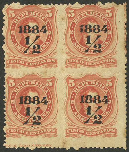 Lot 197 - Argentina general issues -  Guillermo Jalil - Philatino Auction # 2527 ARGENTINA: General auction with material of all periods, including rarities