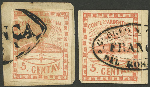 Lot 55 - Argentina confederation -  Guillermo Jalil - Philatino Auction # 2527 ARGENTINA: General auction with material of all periods, including rarities