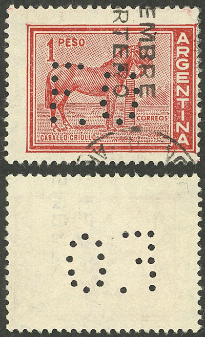 Lot 966 - Argentina perfins -  Guillermo Jalil - Philatino Auction # 2527 ARGENTINA: General auction with material of all periods, including rarities