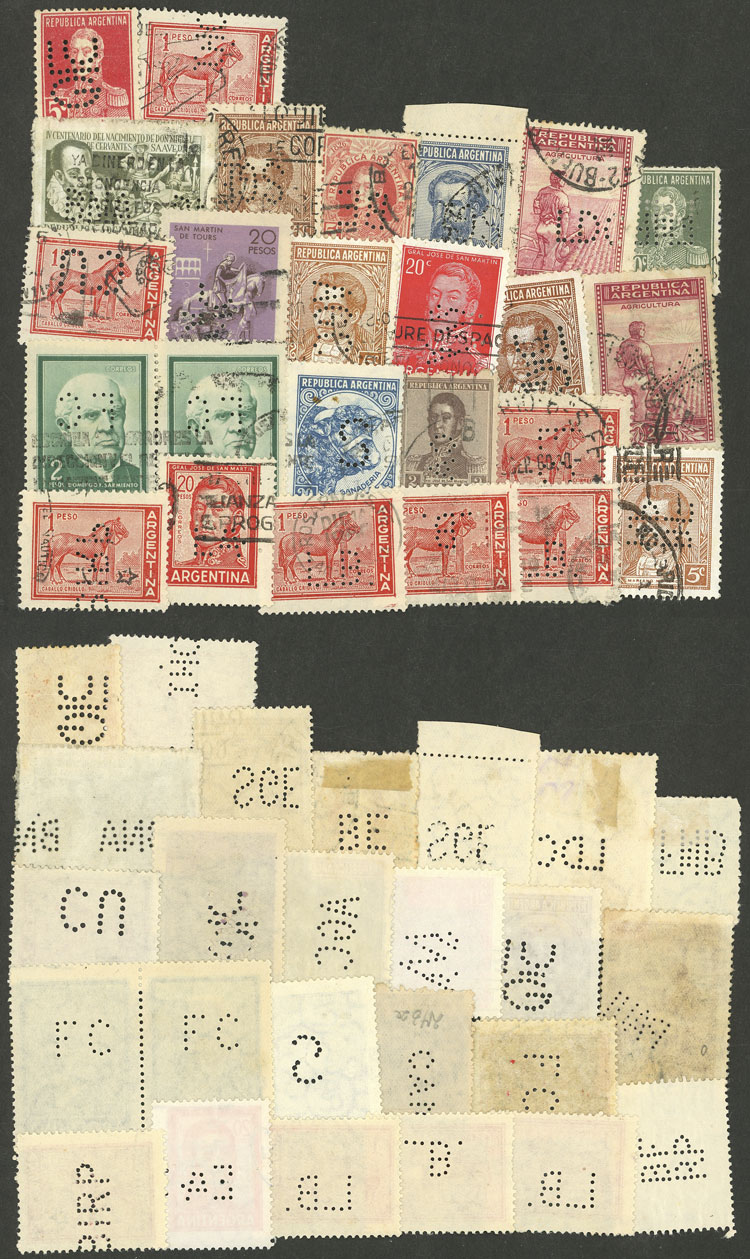 Lot 974 - Argentina perfins -  Guillermo Jalil - Philatino Auction # 2527 ARGENTINA: General auction with material of all periods, including rarities
