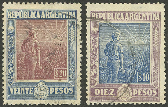 Lot 327 - Argentina general issues -  Guillermo Jalil - Philatino Auction # 2527 ARGENTINA: General auction with material of all periods, including rarities
