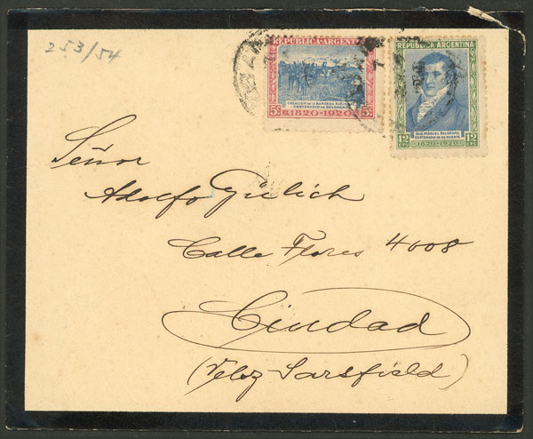 Lot 1013 - Argentina postal history -  Guillermo Jalil - Philatino Auction # 2527 ARGENTINA: General auction with material of all periods, including rarities
