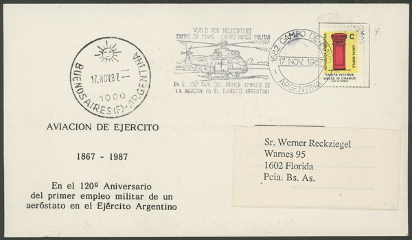 Lot 1063 - Argentina postal history -  Guillermo Jalil - Philatino Auction # 2527 ARGENTINA: General auction with material of all periods, including rarities