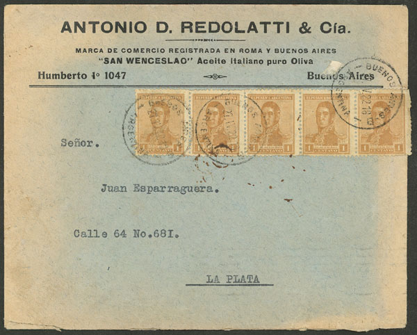 Lot 1015 - Argentina postal history -  Guillermo Jalil - Philatino Auction # 2527 ARGENTINA: General auction with material of all periods, including rarities