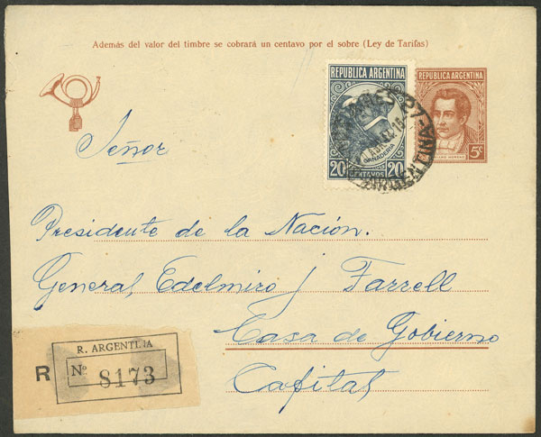 Lot 1023 - Argentina postal history -  Guillermo Jalil - Philatino Auction # 2527 ARGENTINA: General auction with material of all periods, including rarities