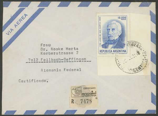 Lot 1060 - Argentina postal history -  Guillermo Jalil - Philatino Auction # 2527 ARGENTINA: General auction with material of all periods, including rarities